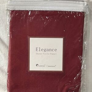 Claret Red Elegance Sheer Voile Panel Curtain NEW 60"x 63"
